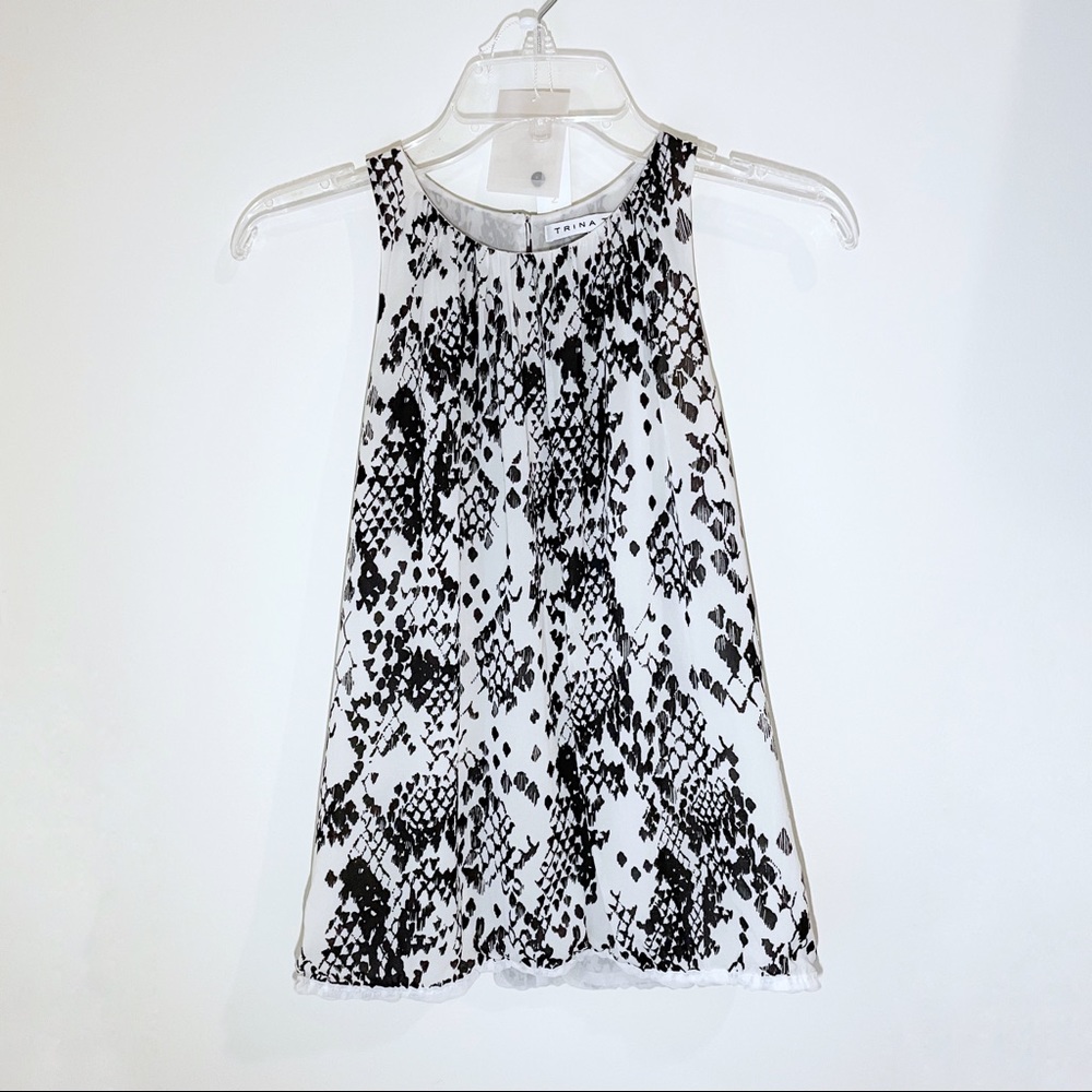 Trina Turk Snakeskin Printed Silk Bella Top - Size Small